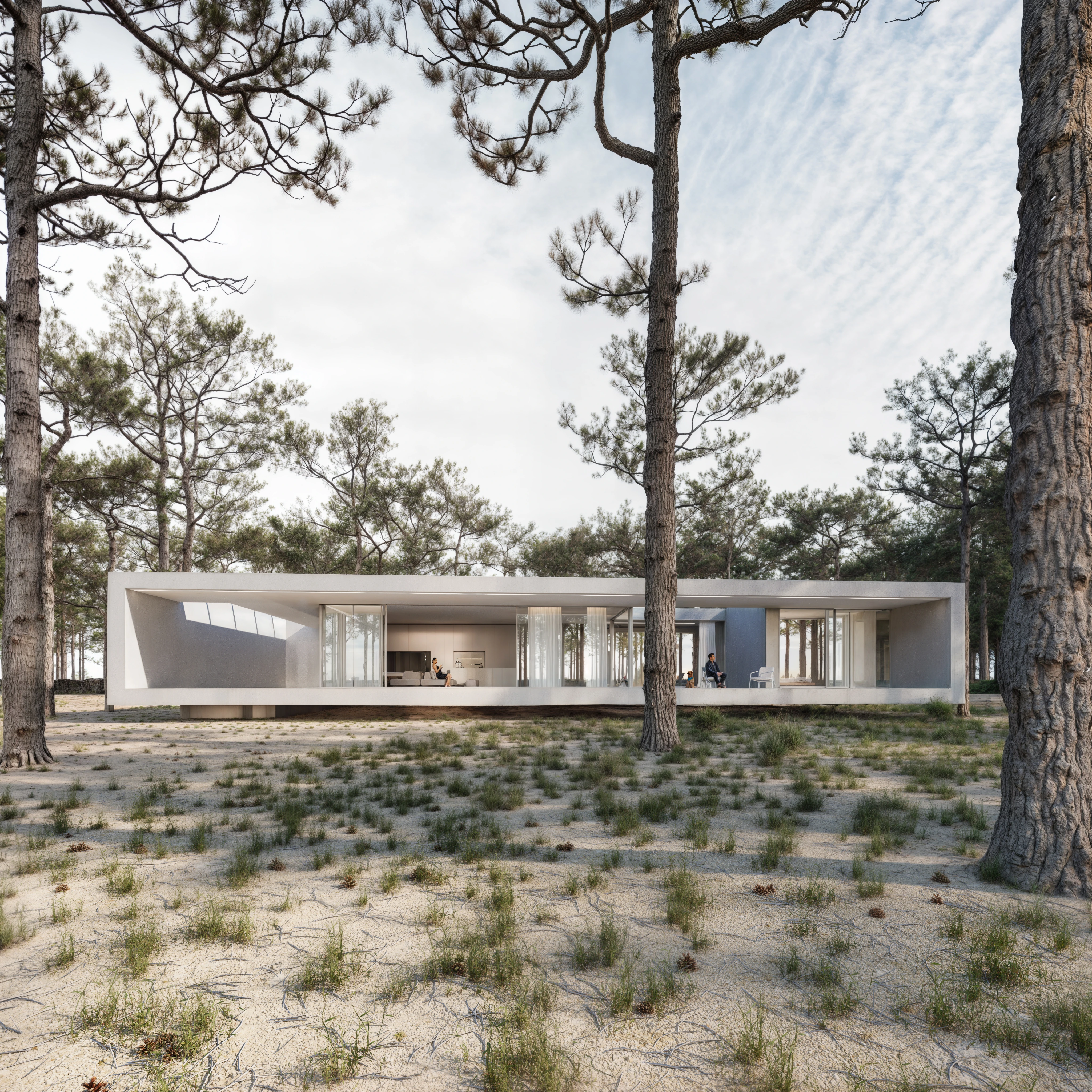 25.012 GJL — exterior and interior view 1, private residence in Gjiri i Lalezit, Albania, Andoni Studio