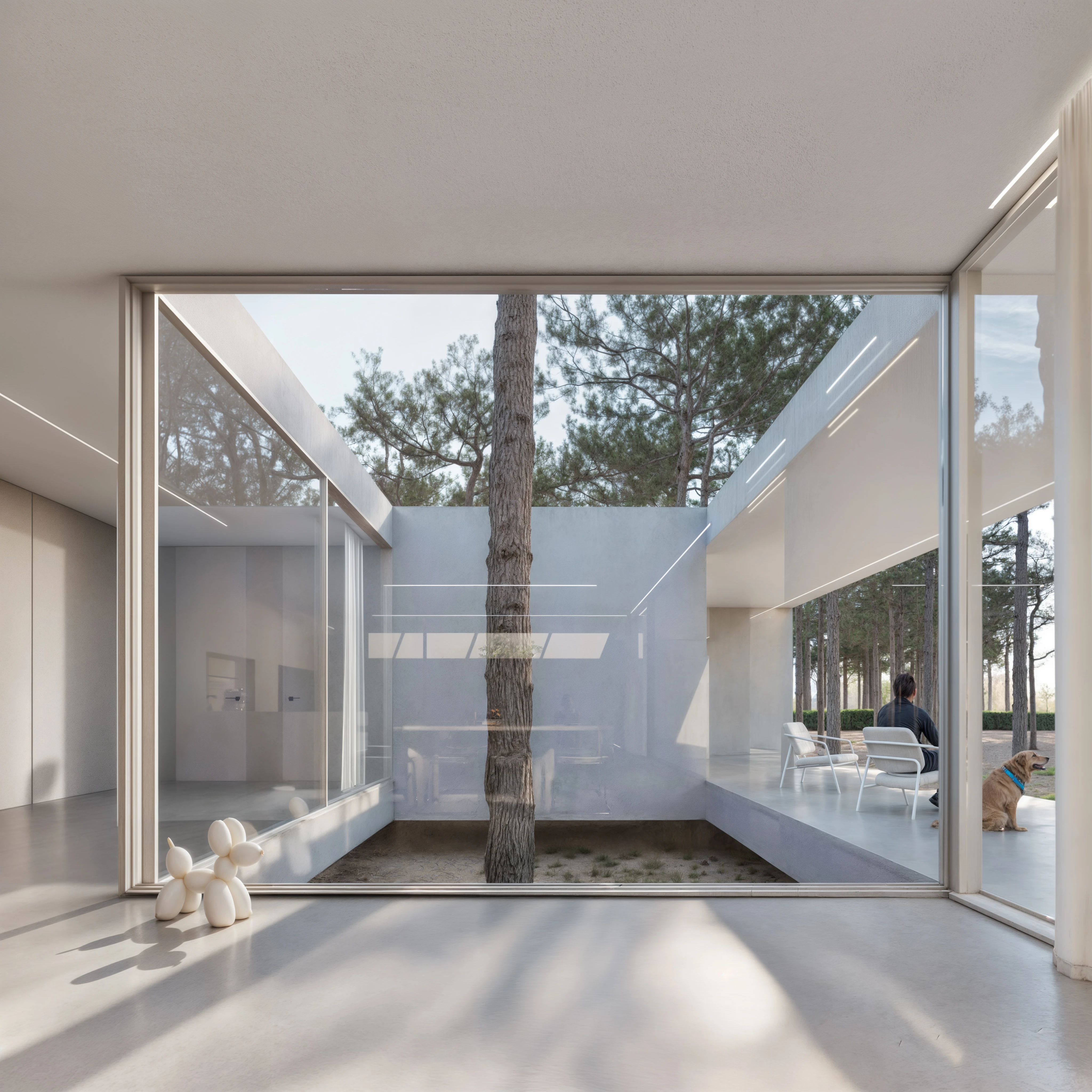 25.012 GJL — exterior and interior view 2, private residence in Gjiri i Lalezit, Albania, Andoni Studio