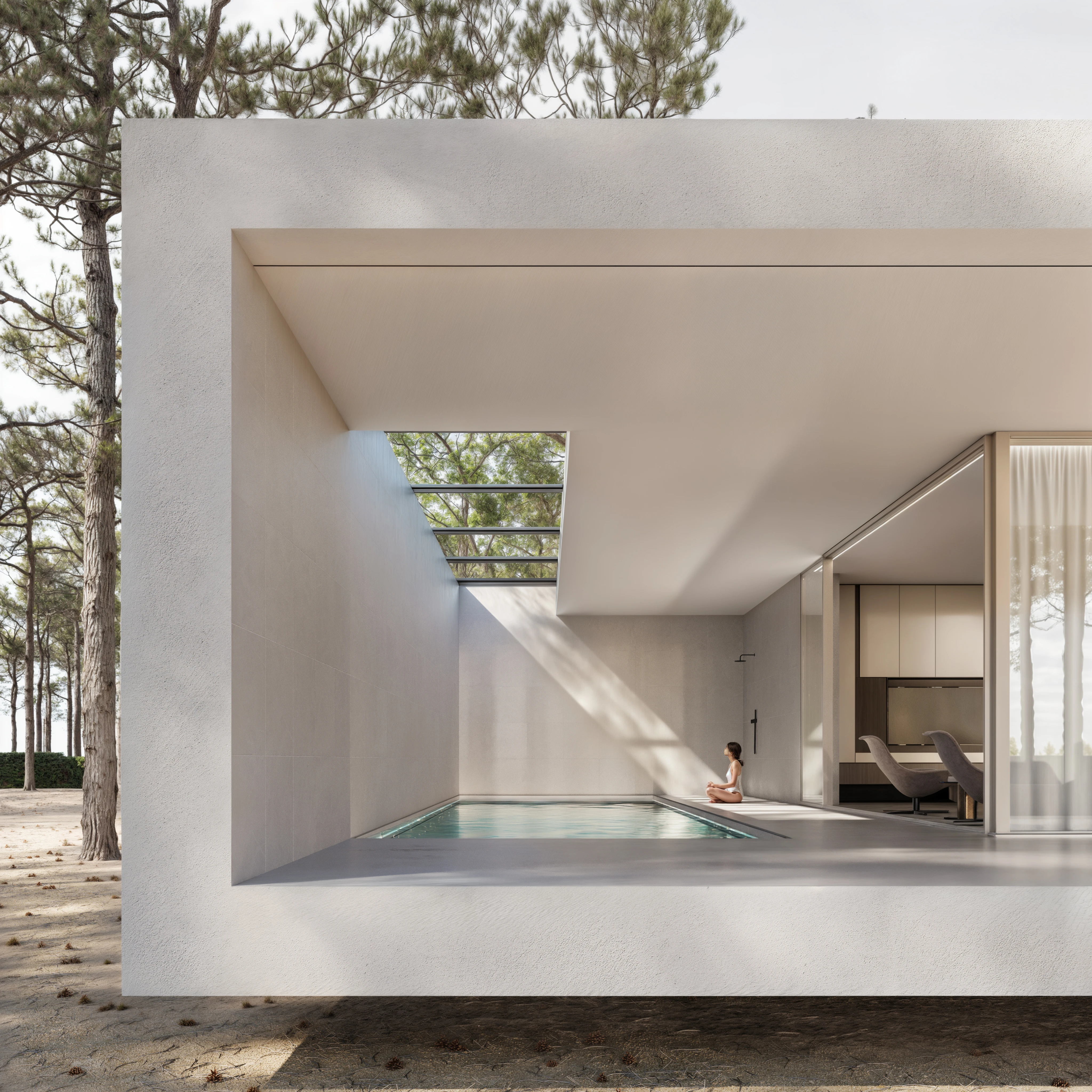 25.012 GJL — exterior and interior view 4, private residence in Gjiri i Lalezit, Albania, Andoni Studio