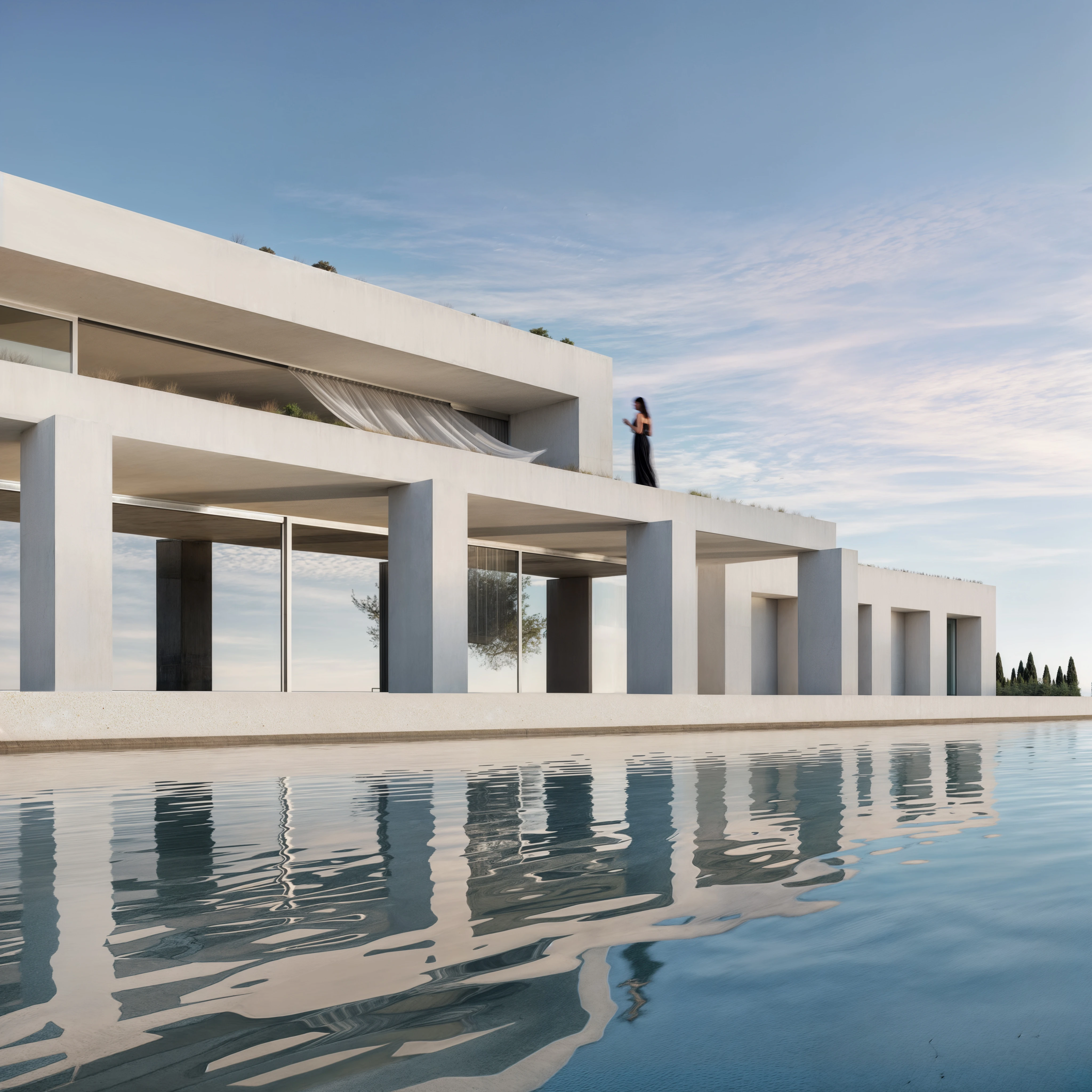25.010 VSS — exterior and aerial view 2, private residence in Sarande, Albania, Andoni Studio